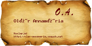 Olár Annamária névjegykártya
